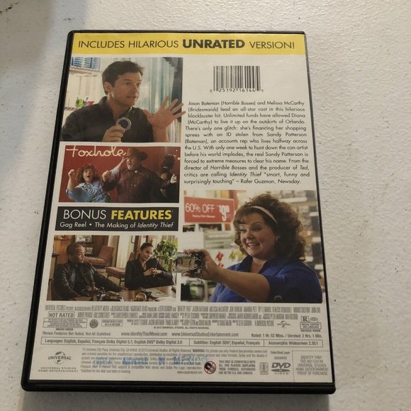 Identity Thief DVD Jason Bateman Melissa McCarthy Funny Comedy - Picture 4 of 5
